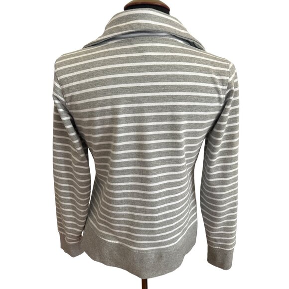 Coral Bay Energy Women's Gray & White Striped Zip-Up Jacket PS - Picture 3 of 8